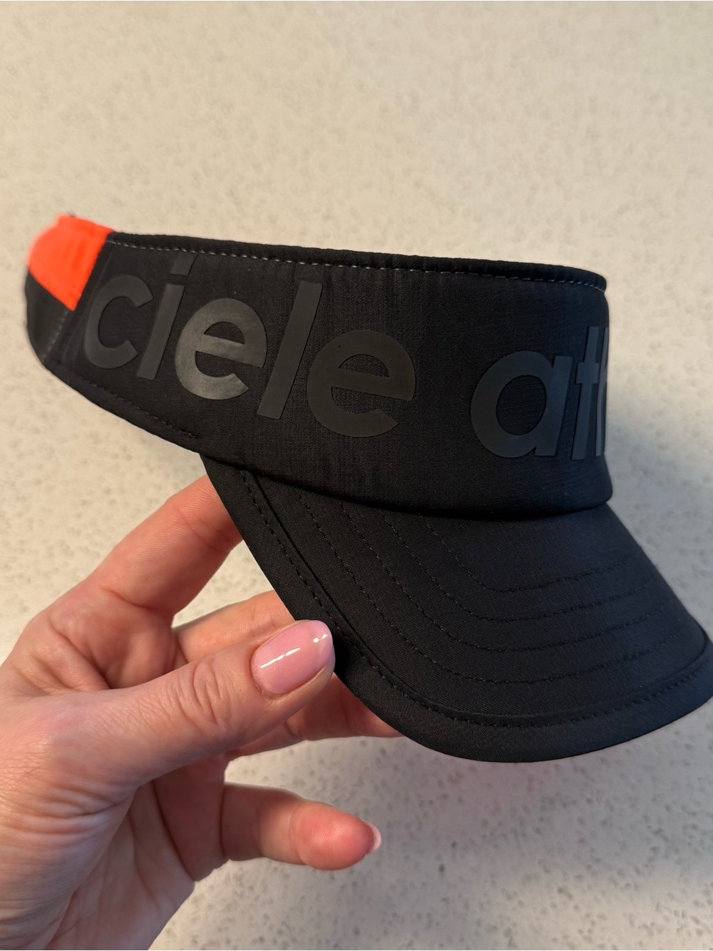 Ciele Athletics Black Visor with Bright Orange Accent
